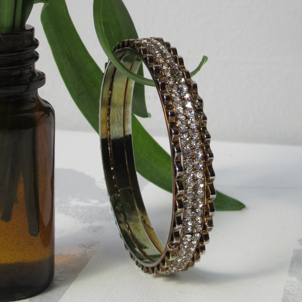 Brass Napkin Ring with Rhinestones